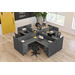 CLAQW1058NNPGNPG, 142"x144" Quad Workstation - Newport Gray