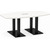 8' Classic Boat Shape Conference Table with Palmer Base - White Top, Black Base