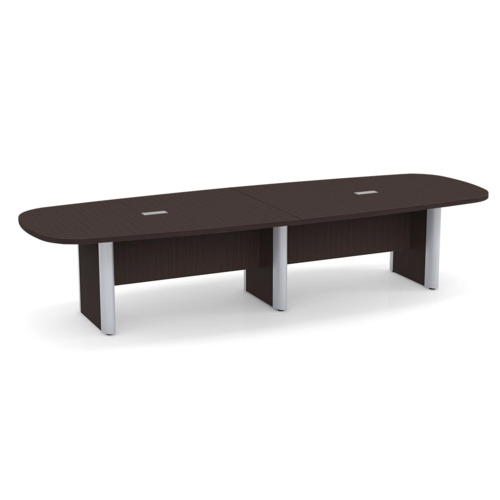 Classic Plus Arena 12 Ft Conference Table - Espresso with Silver Metal Accents