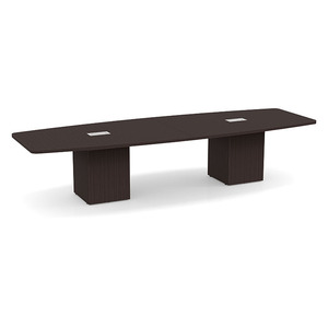 12ft Boat Shape, cube base Conference Table: ESPRESSO CUBBS4238NESPESP