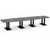 16' Classic Boat Shape Conference Table with Palmer Base - Newport Gray Top, Black Base