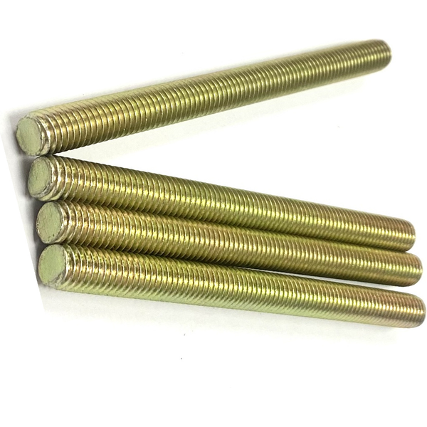 1/4" - 20 X 3 1/2" FULLY THREADED STRAIGHT ROD SAE J429 GR 8 ZINC TRIVALENT YELLOW