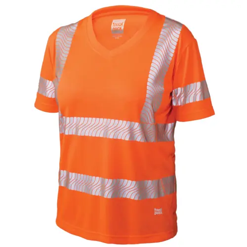 TOUGH DUCK ST23 - Women's Polyester Jersey Short Sleeve Safety T-Shirt - Orange
