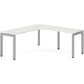 Elements Radius Desk 72" x 72" with Right Return - Silver Birch with Silver Legs
