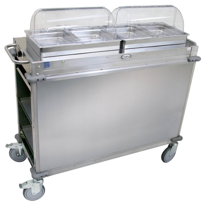 Cadco CBC-HH-LST MobileServ® Junior Mobile Hot Buffet Cart (2) Hot Full Size Buffet Servers