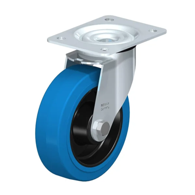 Non-Marking Rubber Caster - Swivel - 6.3" Wheel