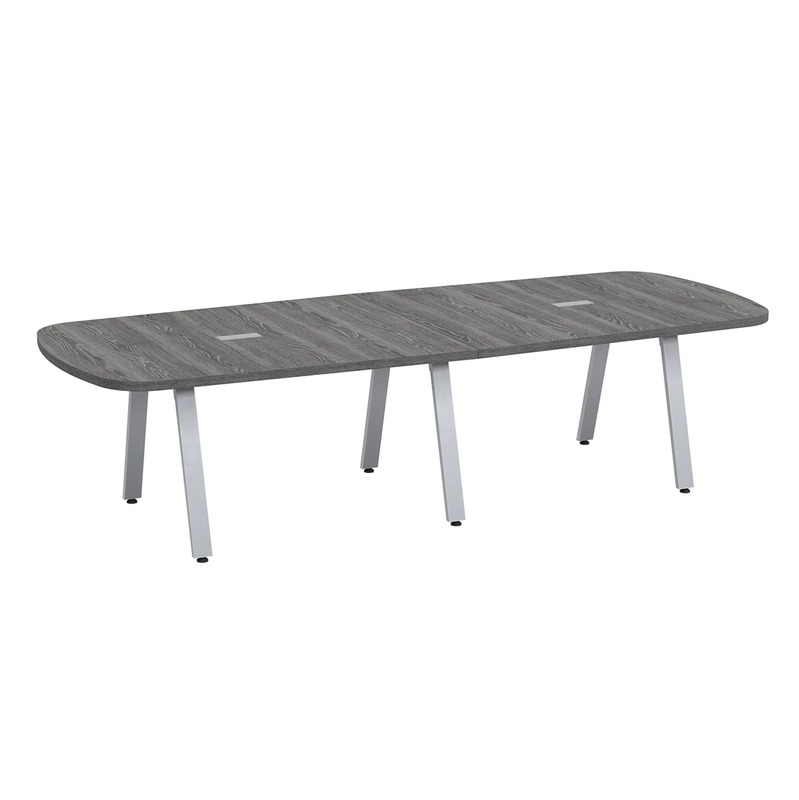 Signature Arena Conference Table 10 Foot - Newport Grey with Silver Metal Legs