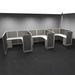 WEBBTYP32 - 53"H, Corner Top, 3-Pod, 6' x 6', Webb Typical - power