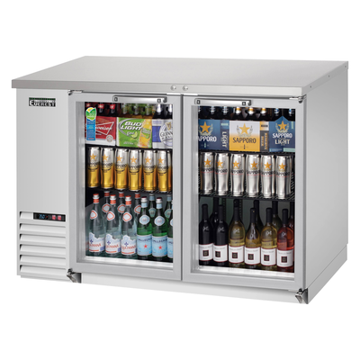 Everest EBB48G-SS 49-Inch Stainless Steel Two-Door Glass Door Back Bar Cooler, 14-Cubic Feet, NSF