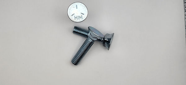 3/8" - 16 X 1 3/4" OVERSIZE 7/16" #3 HEAD PLOW BOLT SAE J429 GR 5 ZINC TRIVALENT CLEAR PER PRINT