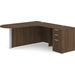 CLALD1010R- L-Shaped Bullet Workstation 71" W x 30" D with 47" Return and Box/Box/File Pedestal- Modern Walnut/Silver