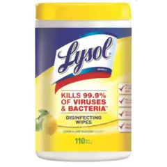 LYSOL DISINFECTING WIPES, 8 X 7, 75-110 WIPES/CANISTER