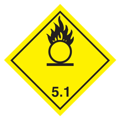 Oxidizer Label - Class 5.1 - 4" x 4"