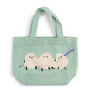 Tote Bag Birds Mint Green