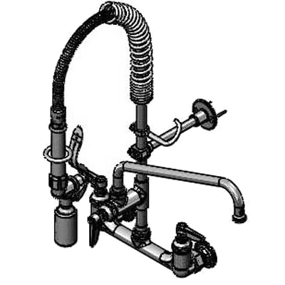 T&S Brass MPY-8WLN-12-CR Mini Pre-Rinse Unit 8" Wall Mount
