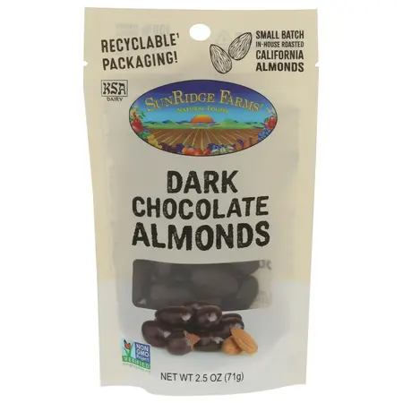 DARK CHOCOLATE ALMONDS FT | 8/2.5 OZ