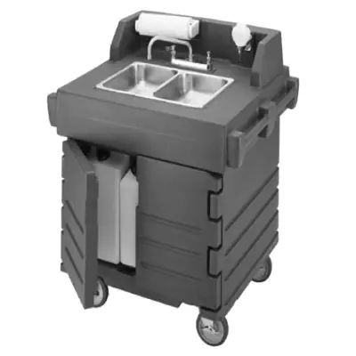Cambro KSC402426 Camkiosk Hand Sink Cart with 2 Compartment Sink