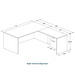CLALD1045- Classic L-Shape Desk 71" W x 36" D with 47" Return and Box/File Pedestal- Espresso