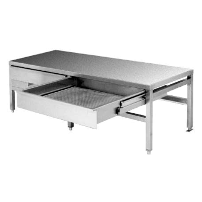 Cleveland Range ST42 Open Base With Sliding Drain Drawer & Splash Screen Equipment Stand