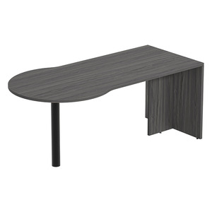 PL106 CONFERENCE BULLET DESK w/POST - Coastal Grey & Black