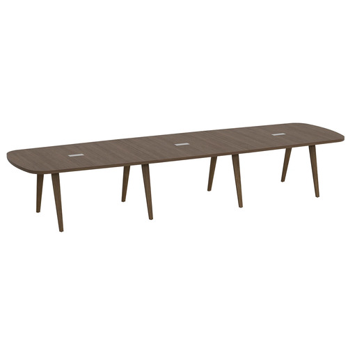 Signature Arena Conference Table 14 Foot - Modern Walnut with Modern Walnut Wood Legs