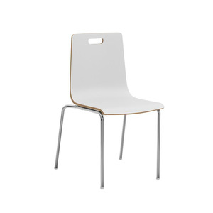 198C WHITE WOOD STACK CHAIR-HPL
