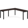 Elements Radius Desk 72" x 72" with Left Return - Espresso with Black Legs