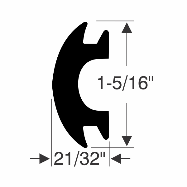 Steele Rubber Products 15/16" x 21/32" Rub Rail Insert Trim Steele Rubber Products