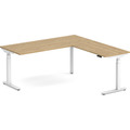 Enhance Electric Height-Adjustable L-Shape Desk 72" X 72" - Aspen with White Base