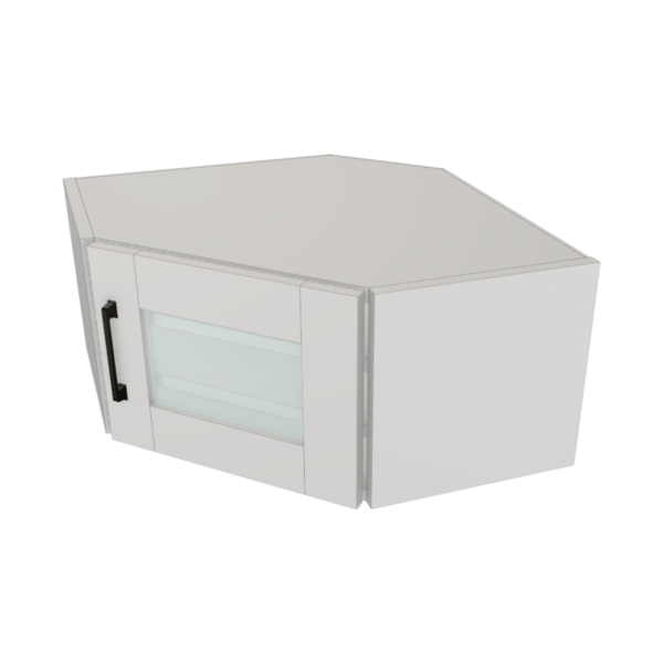 Hampton Pure White Box Glass Door Angle Wall Kit - 24”x 12” X 12” - Finished Interior