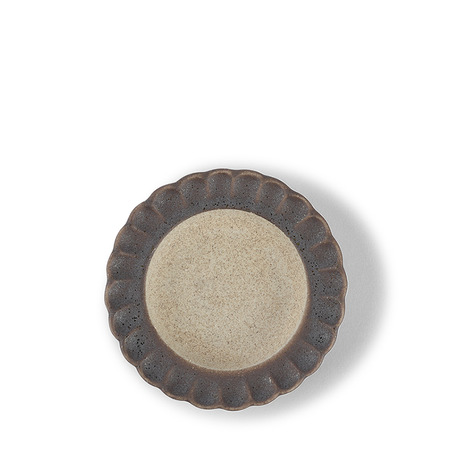 Sauce Dish Crimp Beige/Black 3.5"
