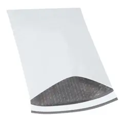 10.5 X 16" WHITE BUBBLE LINED POLY MAILERS, #5  SELF SEAL, 100/CS  B836