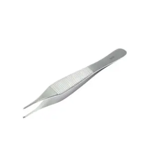 Adson Forceps Toothed Tip - Fine toothed tip, O/L 120mm Str, dispo, 10/bx 10-1305