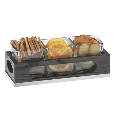 Cal-Mil 3806-87 12-3/4"W x 5"D x 5-1/8"H Cinderwood Jar Holder Tray