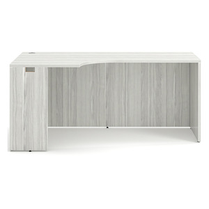 PL181L 66" PORKCHOP CREDENZA-LEFT- Silver Birch