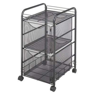 File Cart - 15-3/4" x 17" x 27" - 2 Drawer - Black