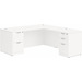 CLALD2048- Classic L-Shape Desk 71" W x 36" D with 42" Return and 2 Full Pedestals- White