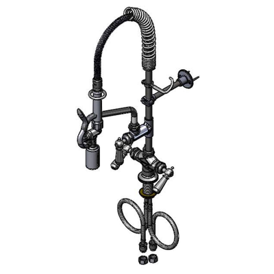 T&S Brass MPY-2DCN-08-CR Easy Install Pre-Rinse Unit Single Deck Mount Base Mixing Faucet