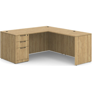 CLALD2038- Classic L-Shape Desk 66" W x 30" D with 42" Return and Box/Box/File Pedestal- Aspen
