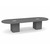 12' Classic Boat Shape Conference Table with Cube Base - Coastal Gray