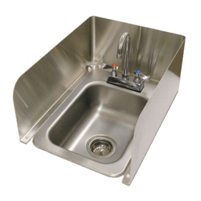 Advance Tabco K-614B Removable 3-Sided Splash for Counter-Mounted Drop In Sink 8" Tall