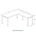 Elements L-Shape Desk 78" x 72" x 30"D - Newport Grey with Silver Legs