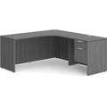 Classic L-Shape Workstation 66" x 66" with Right Hand Return and Box/File Pedestal - Newport Grey
