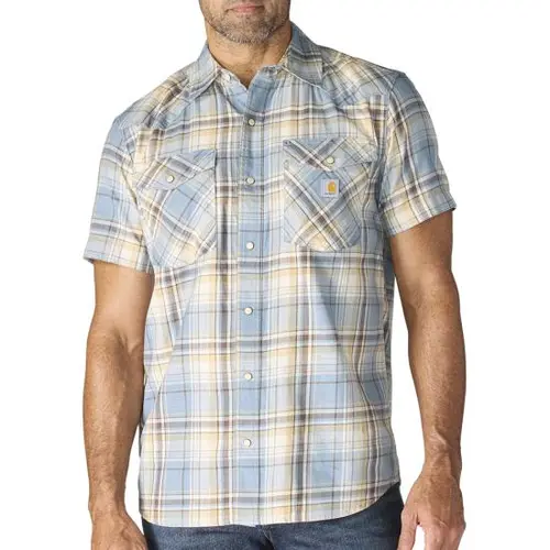 CARHARTT 107284 - Montana Bozeman Relaxed SS Plaid Shirt - Rolling Thunder