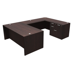 CLAUD1004 Executive U-Shape Typical 71" X 107" Desk- Espresso
