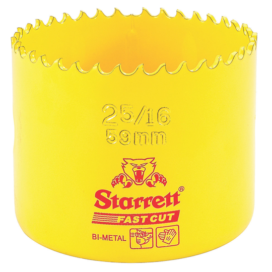 STARRETT FCH0256-G 2-5/16'' (59mm) Fast Cut Straight Pitch Bi-Metal Hole Saw