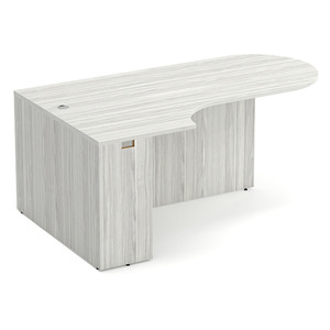 PL133L 71" BULLET DESK W/CORNER EXTENSION- LEFT Silver Birch