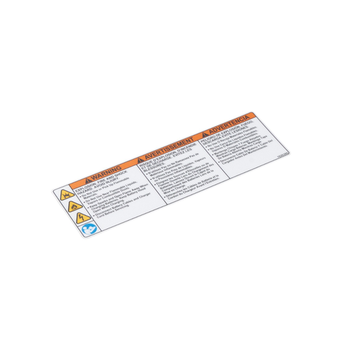 Tennant/Nobles - 4034254 - Label, Warning [Expl,Fire,Shk En/Fr/Es] (Replaces Tennant 1026386)
