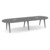 12' Signature Racetrack Conference Table with Wood VA Legs - Newport Gray Top, Silver Mount, Newport Gray Base