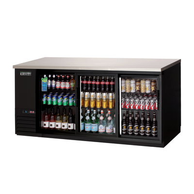 Everest EBB90G-SD Back Bar Cooler Cabinet 3 Glass Sliding Doors, 115v, NSF - 28 cu. ft.